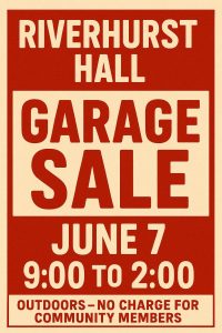 Riverhurst Hall Garage Sale